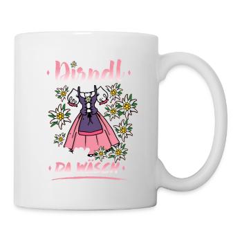 Mei Dirdnl is in da wäsch Dirndl Ersatz - Tasse - Weiß - Rechts