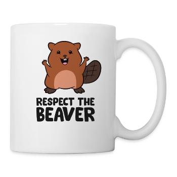 Respecte le castor aime le castor - Mug blanc - blanc - Droite