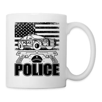 Police Officer Halloween Costume Cop Fête de l’humour - Mug blanc - blanc - Droite