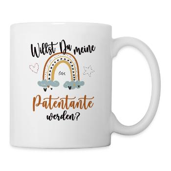 Willst Du Meine Patentante Werden Patenkind Spruch - Tasse - Weiß - Rechts
