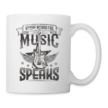 Music Speaks Hard Rock Music Rocker Band Guitare - Mug blanc - blanc - Droite