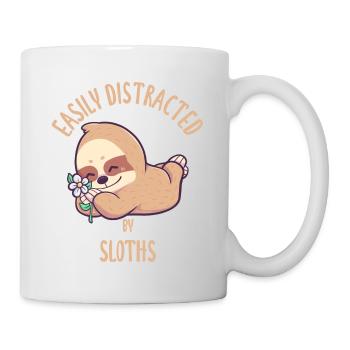 Easily Distracted By Sloths - Mug - white - Right