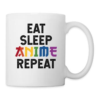 Eat Sleep Anime Repeat - Kawaii Manga Geschenk - Tasse - Weiß - Rechts