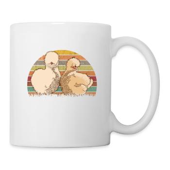 Silk Chicken Retro Silk Chicken Vintage Silkie Chicken - Mug - white - Right