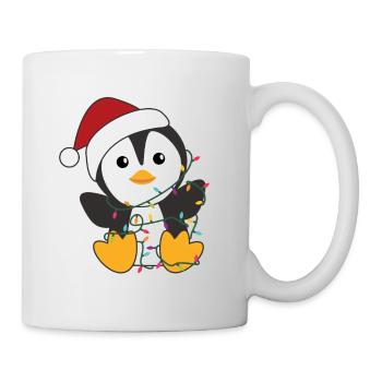 Manchots Noël neige hiver animaux pingouins - Mug blanc - blanc - Droite