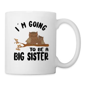 Ich werde große Schwester Geschwister Geschenkidee - Tasse - Weiß - Rechts