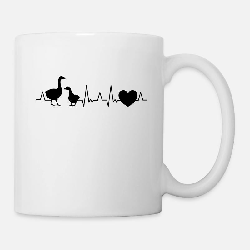 Goose Heartbeat Goose Goose Breeder Gift - Mug - white