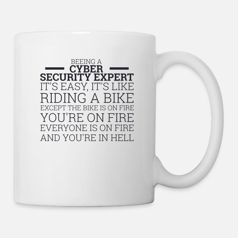« Cyber Security Expert Bike | Hackers » - Mug blanc - blanc