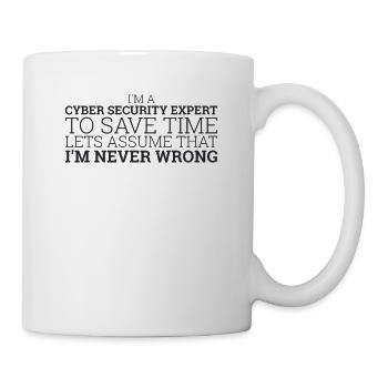 « Temps d'expert en cybersécurité | Hacker » - Mug blanc - blanc - Droite
