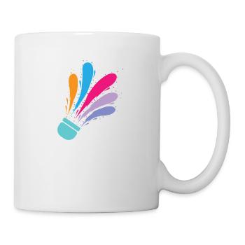 colorful badminton badminton badminton sport - Mug - white - Right