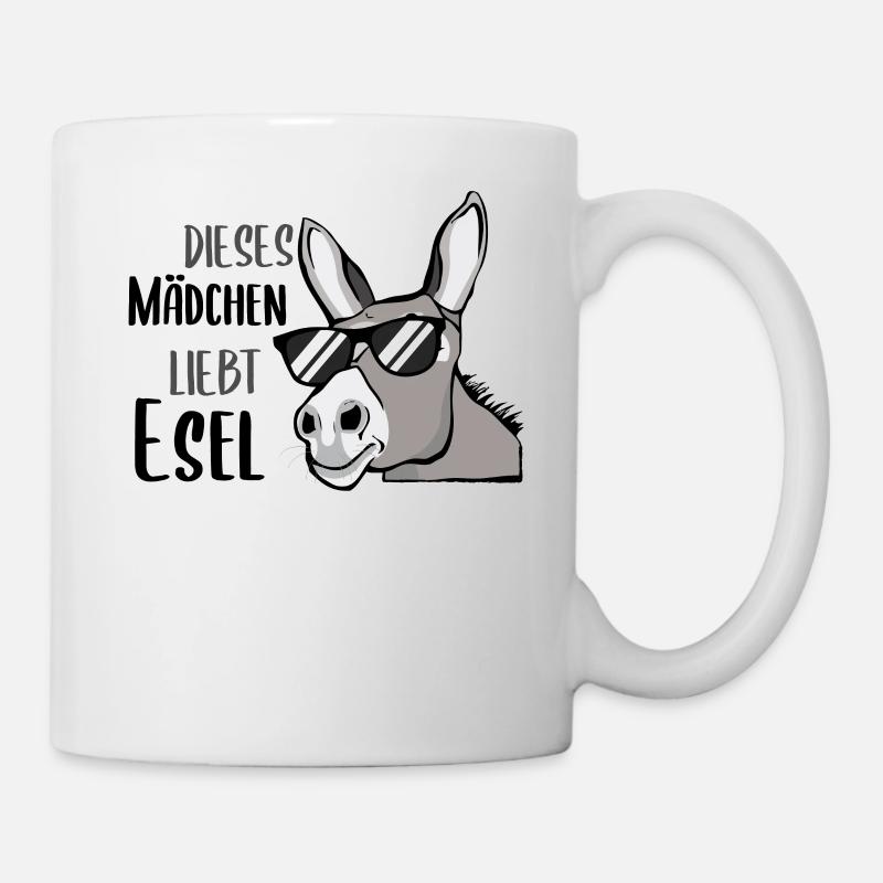 Esel Sonnenbrille Spruch Damen Mädchen Geschenk - Tasse - Weiß