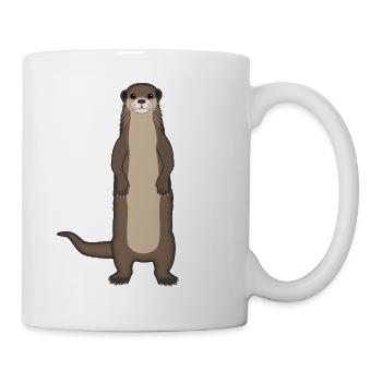 Otter Fischotter Lustiger Wassermarder Geschenk - Tasse - Weiß - Rechts