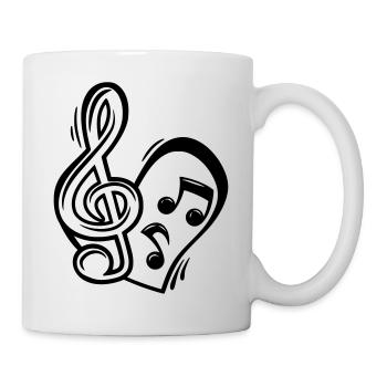 Musique coeur clé de partitions note de musique amour - Mug blanc - blanc - Droite