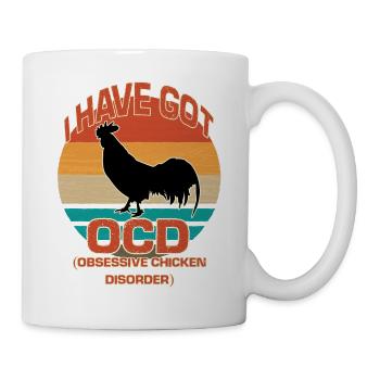 funny chicken poultry chicken farmer hen - Mug - white - Right