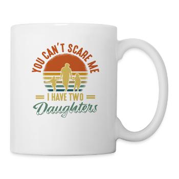 Père De 2 filles Drôle de père Humour - Mug blanc - blanc - Droite