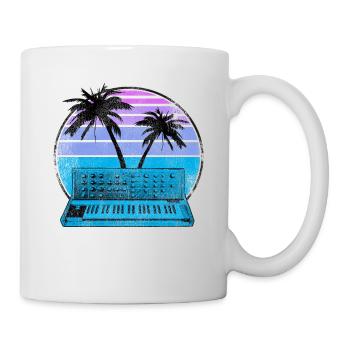 Synthétiseur analogique Synthwave Vintage Retrowave - Mug blanc - blanc - Droite