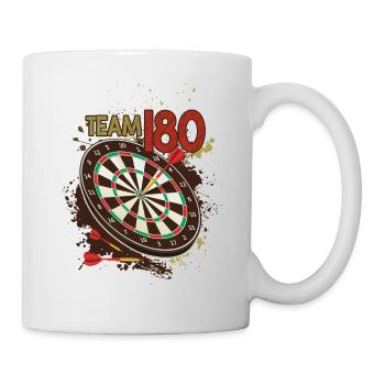 Team 180 Dart Dartscheibe Teamplayer Dartspieler - Tasse - Weiß - Rechts