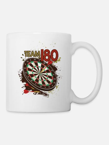 Team 180 Darts Dartboard Team Player Darts Player - Mug - white