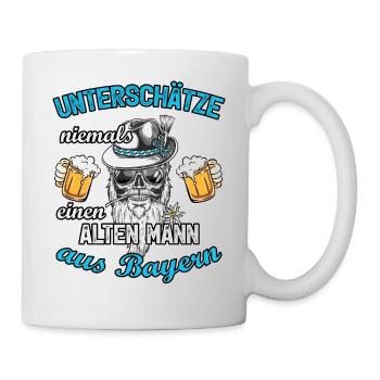 Alter Mann Bayern Tracht Bier Geschenk Bayrisch - Tasse - Weiß - Rechts