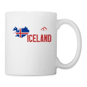 Iceland Flag Map Heartbeat for Icelandic Pride - Mug - white - Right