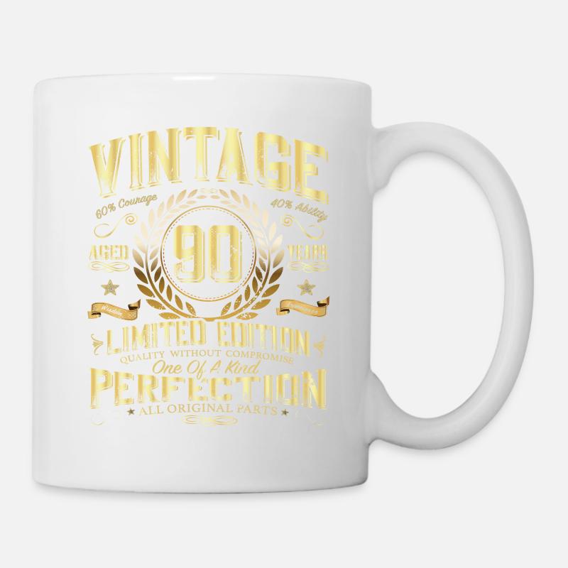 90 anniversaire idée cadeau vintage 90 ans - Mug blanc - blanc
