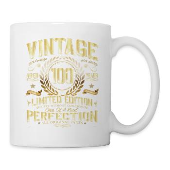 100th Birthday Gift Idea Vintage 100 Years - Mug - white - Right