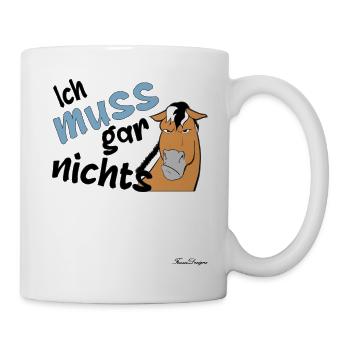 Fjordpferd muss gar nichts - Tasse - Weiß - Rechts