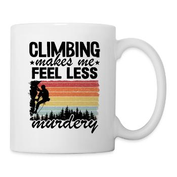 Klettern Hobby Kletterer Geschenk Bouldern Spruch - Tasse - Weiß - Rechts