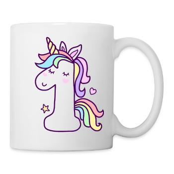 1er anniversaire Licorne 1 an bébé - Mug blanc - blanc - Droite