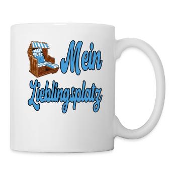 Mein Lieblingsplatz für einen Ostsee und Nordsee - Tasse - Weiß - Rechts