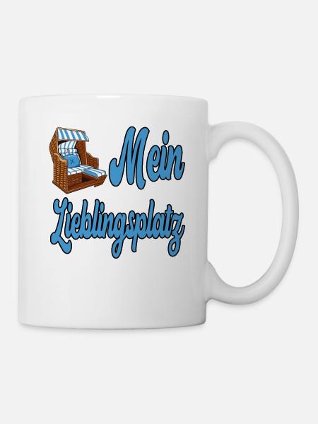 Mein Lieblingsplatz für einen Ostsee und Nordsee - Tasse - Weiß