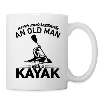 Never Underestimate an old man with a Kayak Grandpa - Mug - white - Right