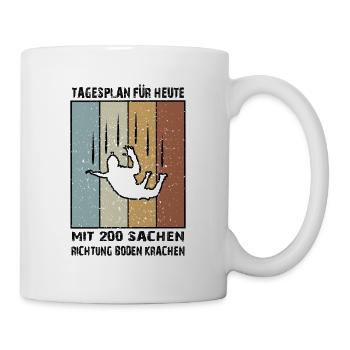 Mit 200 Sachen für Fallschirmspringer Skydiver - Tasse - Weiß - Rechts