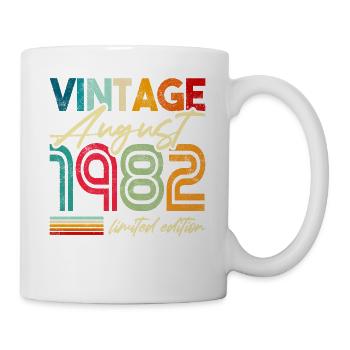 Rétro Vintage né 1982 Anniversaire août 1982 - Mug blanc - blanc - Droite