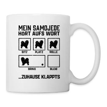 Samojede Hundetricks Schlittenhund Samojedenspitz - Tasse - Weiß - Rechts