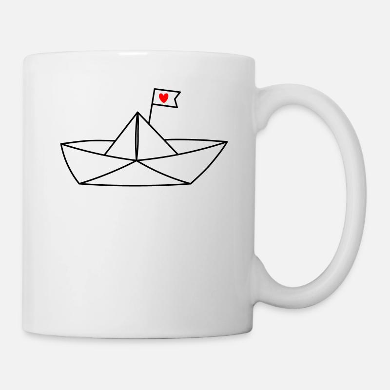 Papierschiff Meer Papierboot Papierschiffchen - Tasse - Weiß