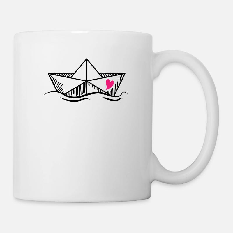 Papierschiff Meer Papierboot Papierschiffchen - Tasse - Weiß
