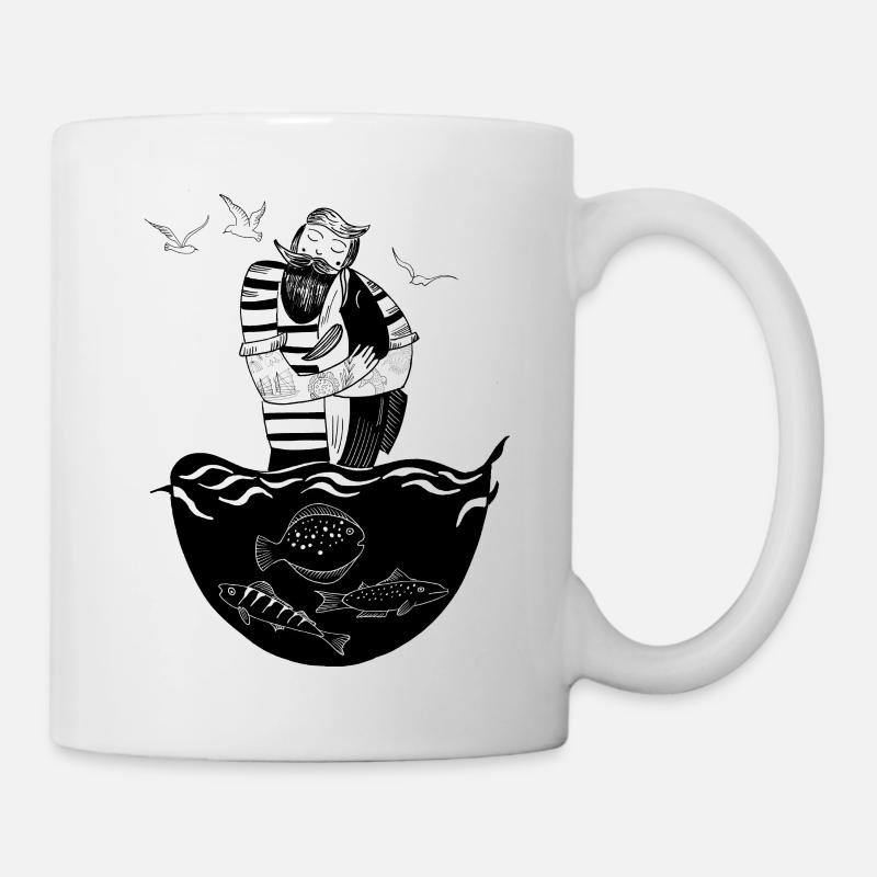 Sailor with fish - Mug - white