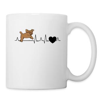 Labradoodle Herzschlag Goldendoodle Cadeau - Mug blanc - blanc - Droite