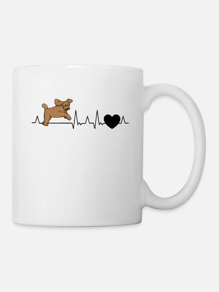 Labradoodle Herzschlag Goldendoodle Geschenk - Tasse - Weiß
