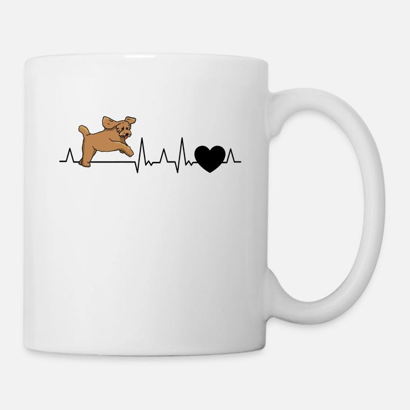 Labradoodle Herzschlag Goldendoodle Geschenk - Tasse - Weiß