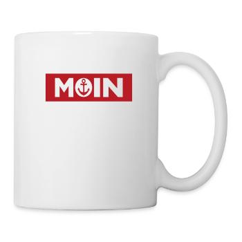 Moin norddeutsch Anker Balken Küste Hamburg - Tasse - Weiß - Rechts