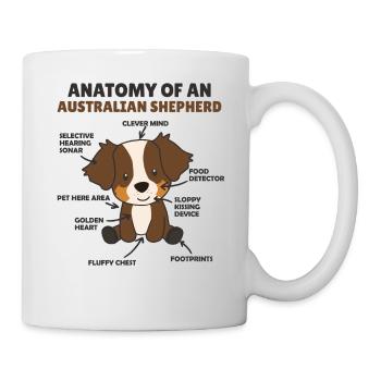 Anatomie d’un shepherd australien doux chiens - Mug blanc - blanc - Droite
