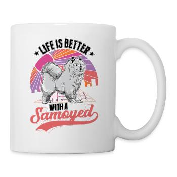 Life is better with a Samoyed Samojede Samojeden - Mug blanc - blanc - Droite