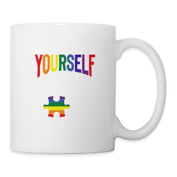 Dare To Be Yourself LGBT Pride Puzzle Piece Rainbo - Tasse - Weiß - Rechts