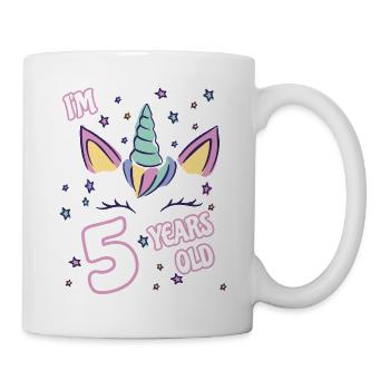Children Unicorn Birthday 5 years Children's design - Mug - white - Right