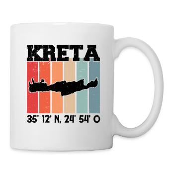 Kreta Koordinaten Griechenland Urlaub Reise - Tasse - Weiß - Rechts