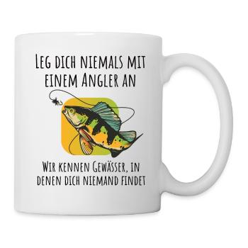 Das Leben ist besser mit Angeln - Angler - Tasse - Weiß - Rechts