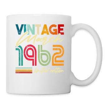 Vintage né Mars 1962 Anniversaire année 1962 - Mug blanc - blanc - Droite