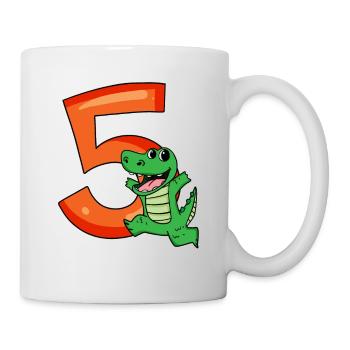 5. Geburtstag - 5 Jahre alt - Kindergeburtstag - Tasse - Weiß - Rechts
